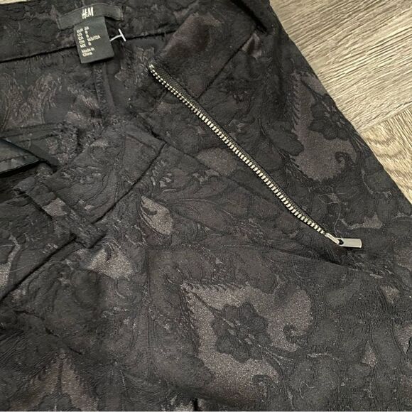 H&M Jacquard Floral Print Trouser Pant Size 8 - Picture 3 of 9